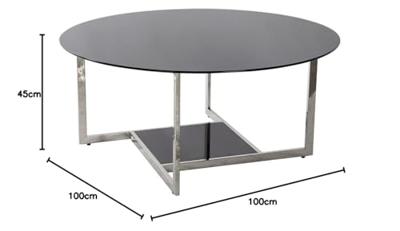 Hoofdtafel DKD Home Decor Zwart Zilverkleurig Kristal Staal Plastic 100 x 100 x 45 cm Hoofdtafel DKD Home Decor Zwart Zilverkleurig Kristal Staal Plastic 100 x 100 x 45 cm