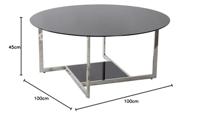 Hoofdtafel DKD Home Decor Zwart Zilverkleurig Kristal Staal Plastic 100 x 100 x 45 cm - thumbnail