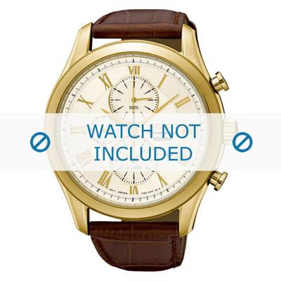 Horlogeband Seiko 7T62-0LJ0 / SNAF72P1 / L0BB012K0 Croco leder Bruin 22mm Horlogeband Seiko 7T62-0LJ0 / SNAF72P1 / L0BB012K0 Croco leder Bruin 22mm