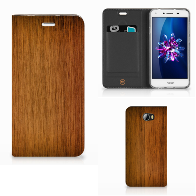 Huawei Y5 2 | Y6 Compact Book | Wallet Case | Donker Hout