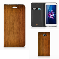 Huawei Y5 2 | Y6 Compact Book | Wallet Case | Donker Hout - thumbnail