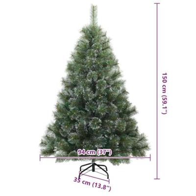 Kunstkerstboom met 150 LED met standaard Groen 150 cm PE en PVC
