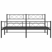 Bedframe met hoofd- en voeteneinde metaal zwart 183x213 cm - thumbnail