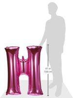 Folieballon Roze Letter &apos;H&apos; Groot - thumbnail