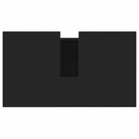 Badkamerkast 58x33x60 cm bewerkt hout zwart - thumbnail