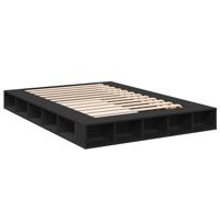 Bedframe bewerkt hout zwart 140x200 cm - thumbnail
