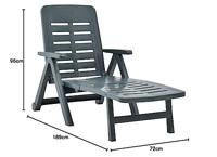 Ligbed inklapbaar kunststof groen - thumbnail