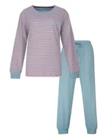 Irresistible dames pyjama lange mouw - Ronde hals - Summer blue - thumbnail