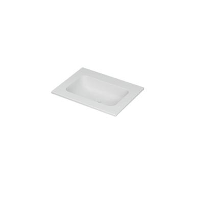 INK Aspekt Wastafel Porselein Centraal Zonder Kraangat - 600x450x15 mm - Mat Wit