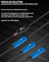 LINDY USB-kabel USB 3.2 Gen1 (USB 3.0 / USB 3.1 Gen1) USB-A stekker, USB-C bus 10.00 m Zwart 43376 - thumbnail
