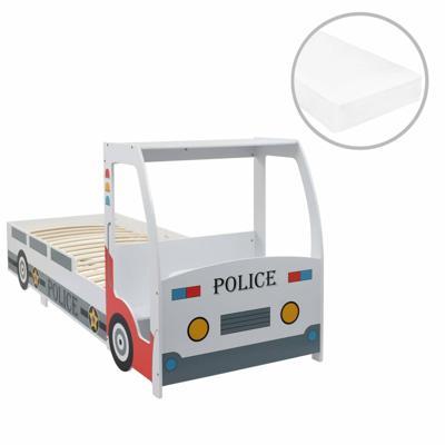 vidaXL Kinderbed politieauto met 7 Zone H2 matras 90x200 cm