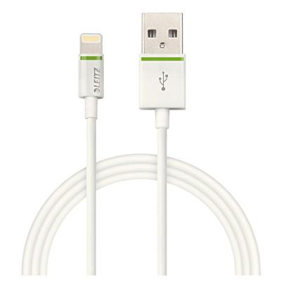 Leitz 62120001 kabel, Lightning naar USB, 1 m, Apple gecertificeerd - Wit