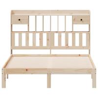 Bed met boekenkast zonder matras massief grenenhout 135x190 cm - thumbnail