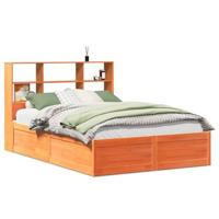 Bedframe zonder matras massief grenenhout wasbruin 135x190 cm - thumbnail