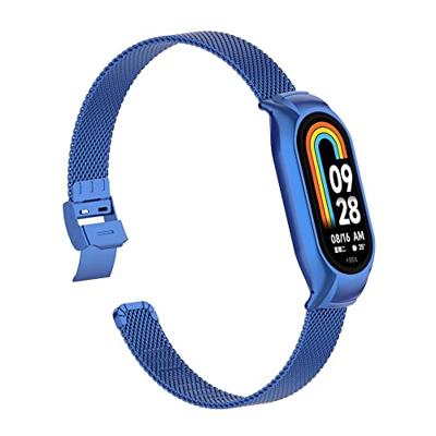 Milanese bandje met case - Blauw - Xiaomi Smart Band 8 & 9