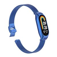 Milanese bandje met case - Blauw - Xiaomi Smart Band 8 & 9 - thumbnail