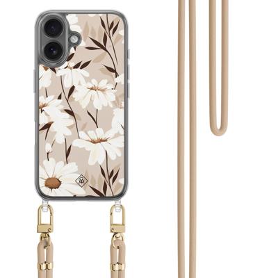 iPhone 16 hoesje met beige koord - In bloom iPhone 16 hoesje met beige koord - In bloom