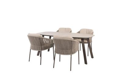 Florence diningset met Manolo tafel terre printed keramiek 180 x 90 cm Taste - Taste