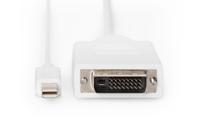 Digitus AK-340305-020-W DisplayPort-kabel Mini-displayport / DVI Adapterkabel Mini DisplayPort-stekker, DVI-D 24+1-polige stekker 2.00 m Wit Schroefbaar - thumbnail