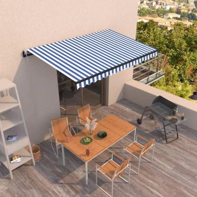 Luifel automatisch uittrekbaar 400x350 cm blauw en wit