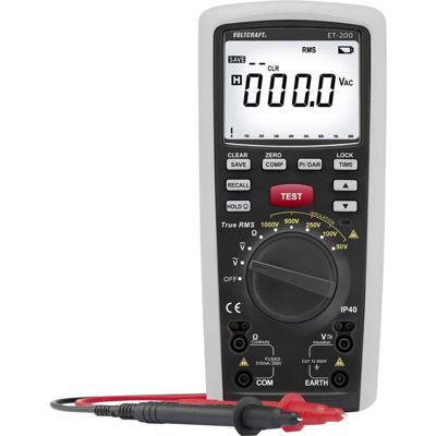 VOLTCRAFT ET-200 Isolatiemeter 50 V, 100 V, 250 V, 500 V, 1000 V 20 GΩ VOLTCRAFT ET-200 Isolatiemeter 50 V, 100 V, 250 V, 500 V, 1000 V 20 GΩ