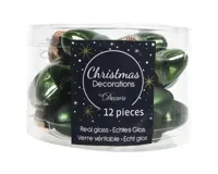 12 Glazen sterren 40 mm dennen groen KSD Decoris - Decoris - thumbnail