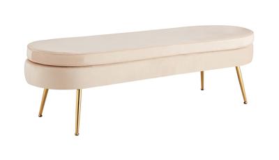 Artistiq Bankje 'Ignacio' Velvet, 142cm, kleur beige