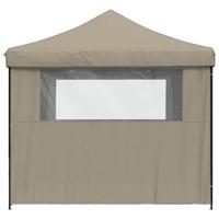Partytent inklapbaar pop-up 3x3 mtr met 4 zijwanden taupe - thumbnail