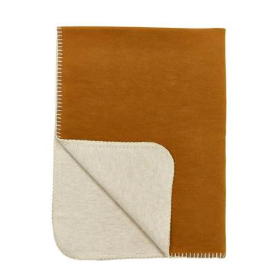 Meyco flanel wiegdeken double face camel/offwhite Meyco flanel wiegdeken double face camel/offwhite