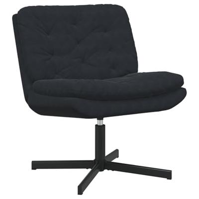 Draaibare Relaxstoel met kussen Anders Zwart 63 x 75 x 76 cm Fluweel - thumbnail