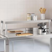 VidaXL Verhoging voor werktafel 110x30x35 cm roestvrij staal - thumbnail