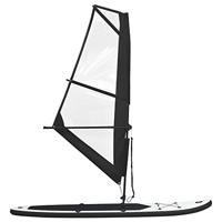 VidaXL Stand up paddleboard opblaasbaar met zeilset zwart en wit - thumbnail