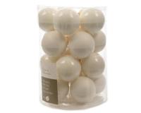 20 Kerstballen glas emaille-mat 60mm wolwit KSD - Ksd - thumbnail