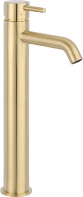 Saqu Eurotrend verhoogde wastafelkraan geborsteld messing