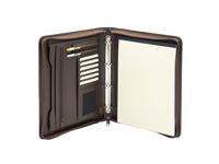 Schrijfmap van der Spek 2041 A4 met ringmechaniek en rits bruin - thumbnail