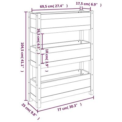 Plantenbak 77x25x104,5 cm massief grenenhout wit Plantenbak 77x25x104,5 cm massief grenenhout wit