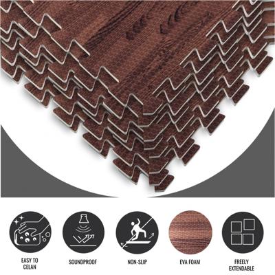 Sportschool Vloer Beschermingsmatten (8 stuks, totaal 2,88 m2) Donkere houtkleur Sportschool Vloer Beschermingsmatten (8 stuks, totaal 2,88 m2) Donkere houtkleur