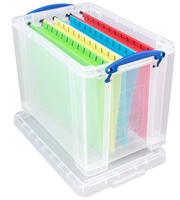 Really Useful Box opbergdoos 19 liter hangmappenkoffer, transparant - thumbnail