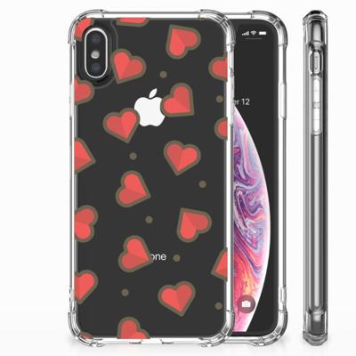 Apple iPhone Xs Max Doorzichtige Silicone Hoesje Hearts Apple iPhone Xs Max Doorzichtige Silicone Hoesje Hearts