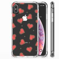 Apple iPhone Xs Max Doorzichtige Silicone Hoesje Hearts - thumbnail