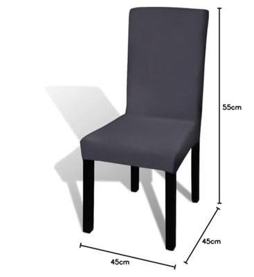Stoelhoes stretch recht 6 stuks antraciet
