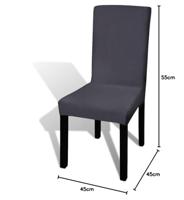 Stoelhoes stretch recht 6 stuks antraciet - thumbnail