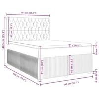 Boxspring met matras fluweel donkergrijs 140x190 cm - thumbnail