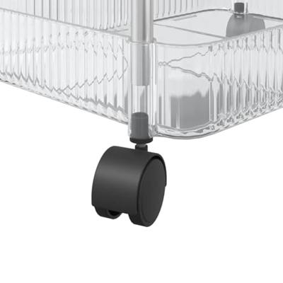 VidaXL Opbergtrolley 3-laags 37x28x68 cm acryl transparant