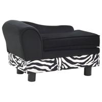 Hondenbank 57x34x36 cm pluche zwart - thumbnail