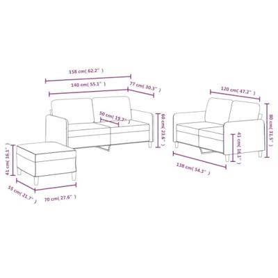 3-delige Loungeset fluweel geel