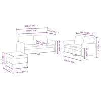 3-delige Loungeset fluweel geel - thumbnail