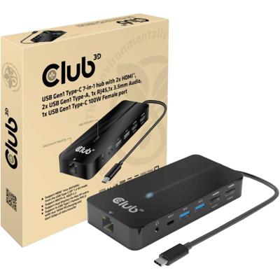 club3D USB-7-in1-HUB USB-C USB-C dockingstation Geschikt voor merk (dockingstation): Club 3D