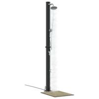 VidaXL Buitenzonne-douche zwart 217 cm pvc en aluminium - thumbnail