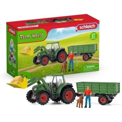 Schleich farm world tractor met aanhanger 42608
